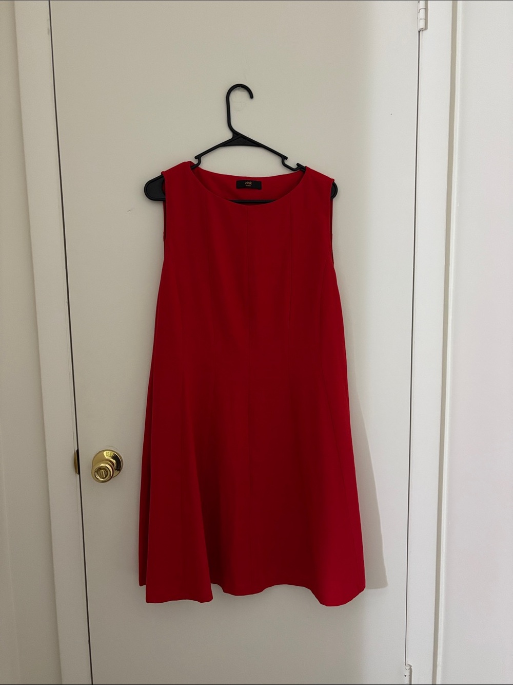 Sleeveless Red A-Line Dress - Picture 2 of 4